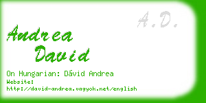 andrea david business card